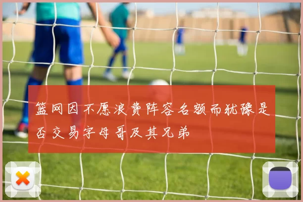 篮网因不愿浪费阵容名额而犹豫是否交易字母哥及其兄弟